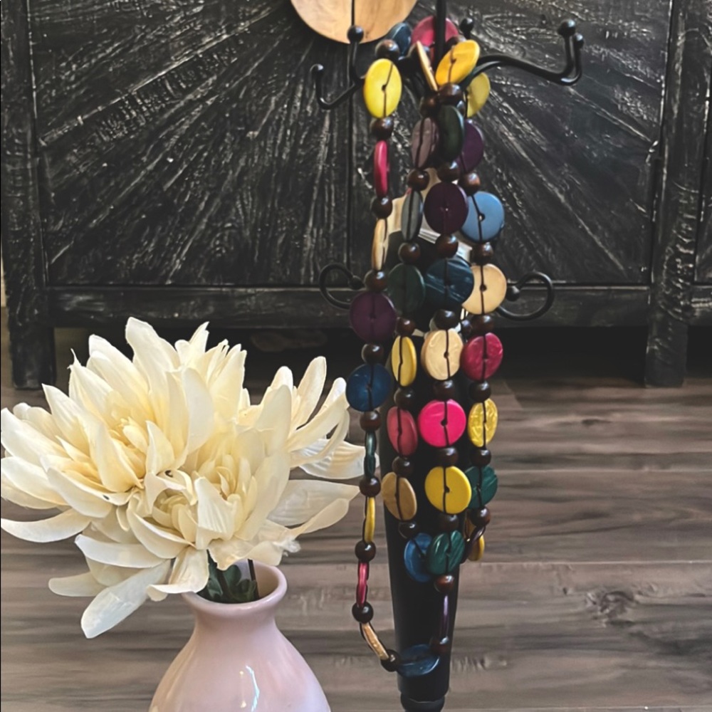 Artisan made all wood Necklace Costa Rica Exotic Art to Wear.